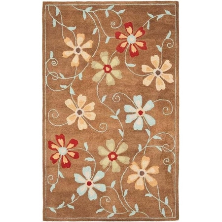 Safavieh 2 x 3 ft. Accent Country and Floral Blossom- Camel and Multi Hand Hooked Rug BLM784B-2